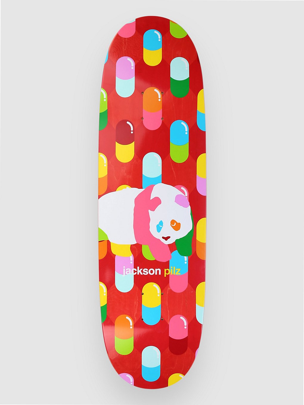 Enjoi Pilz Peekaboo Pro Panda Super R7 9.125" Skateboard Cruiser Deck red