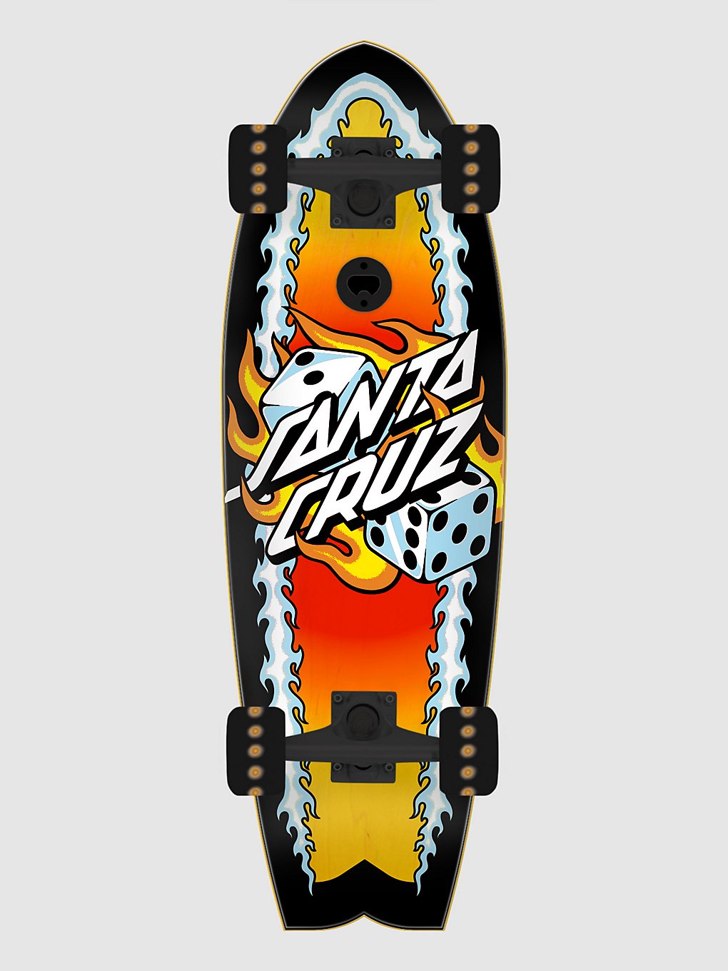 Santa Cruz Flaming Dice Dot 27.7" Cruiser orange