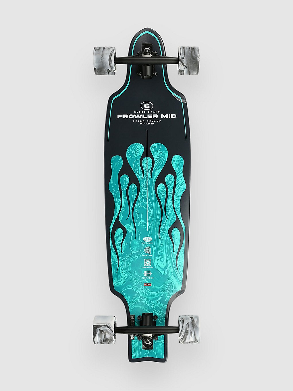 Globe Prowler Mid 34" Complete green flames
